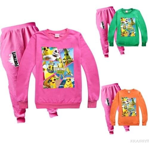 Fortnite Boys Girls Clothing Sets Cotton Sport Suit Children Costume Hoody + Pants set Kids Tracksuit Clothes