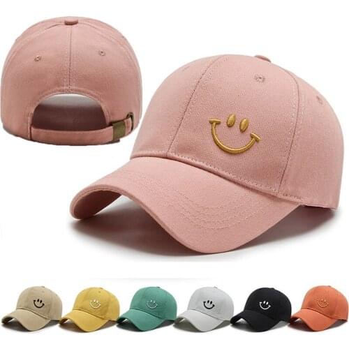 Summer Sunscreen Hat Smile Character Embroidery Casual Adjustable Men Snapback Sunhat Golf Baseball Hats for Women