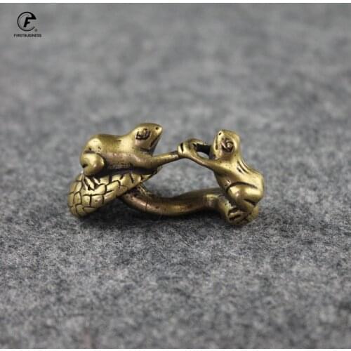 Antique Copper Handshake Frogs Miniatures Figurines Vintage Brass Animal Statue Small Ornaments Living Room Desk Decorations
