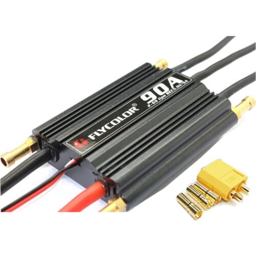 Flycolor 90A ship model ESC is suitable for no more than 100cm boat brushless waterproof ESC Boat ESC XT60 plug