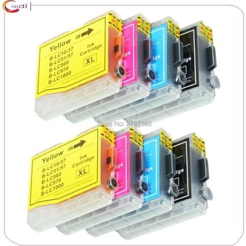 8Pack LC51 LC37 LC57 LC1000 LC970 LC960 compatible ink cartridge for Brother DCP-130C DCP-560CN MFC-235C FAX-1355 printer ink