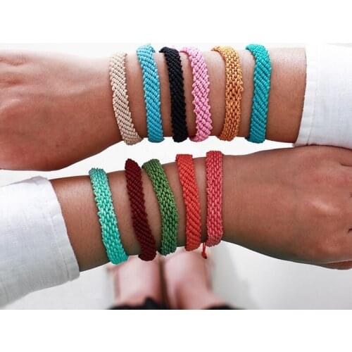 NUNCAD Hand-wax Line Wide-brimmed Colored Wire Rope Bracelet Friendship Wire Rope Bracelet Male and Female Good Quality