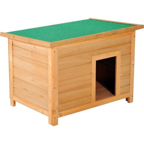 PawHut Caseta para Perro 85 x 58 x 58cm Madera Impermeable con Tejado Verde Abatible y 4 Pies Antideslizantes