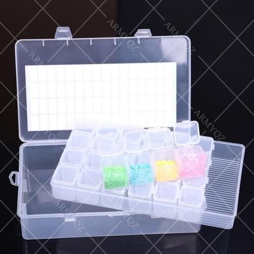 PDMDOG 28 Lattices Dismountable Diamond Embroidery Accessories Diamond Painting Boxes Cross Stitch Cases Organizer Home Storage