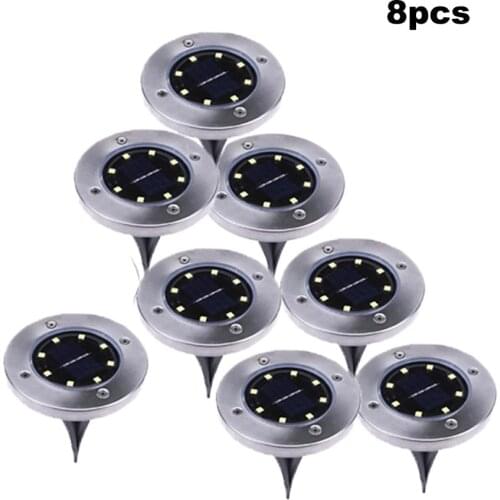2-8pcs 8 led Solar Buried Light 1pcs Waterproof Underground Lamp Garden Floor Deck Lights for Yard Driveway Terrace Stairs Lawn
