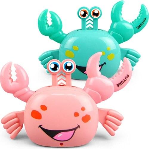 Walking Cartoon Electric Crab LED Music Educational Kids Funny Interactive Toy Birthday Gift