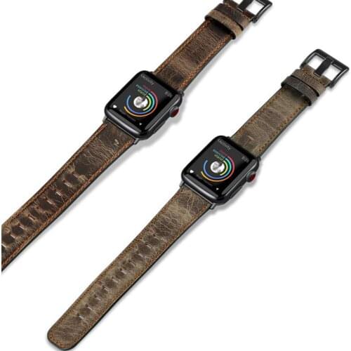 Retro Genuine Leather strap for Apple Watch Band 42mm 38mm iwatch band 44mm 40mm pulseira 6/5/4/SE/3/2/1 wristbelt Accessories