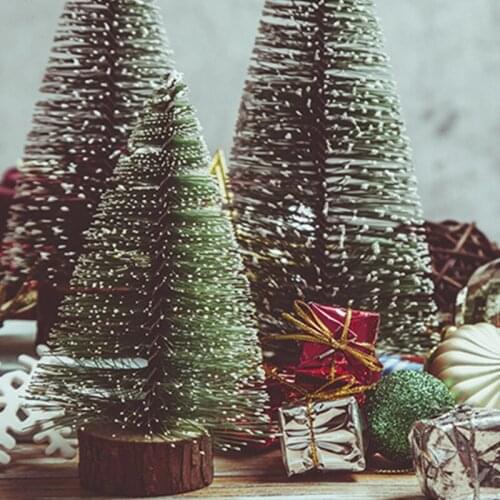 Xmas Tree Mini Christmas Tree Pine Tree DIY Christmas Decorations for Home Table Navidad Xmas Ornaments New Year Decor Kids Gift