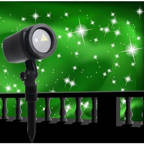 Christmas Starry Star Laser Projector Lamp Green Star Blinking Laser Spotlight Lamps For Outdoor Garden Lawn Landscape