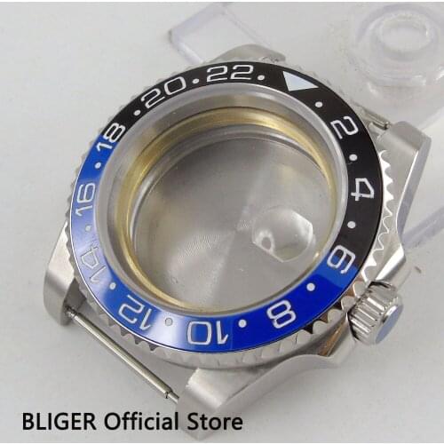 Sapphire Glass 43mm Blue Black Ceramic Bezel Stainless Steel Watch Case Fit For ETA 2836 Movement C30