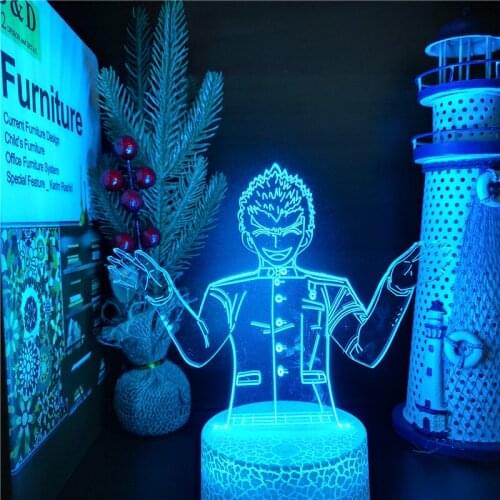 Danganronpa Kiyotaka Ishimaru Led Night Light Colorful Nightlight Anime 3d Illusion Lamp for Bedroom Decoration Kids Manga Gifts
