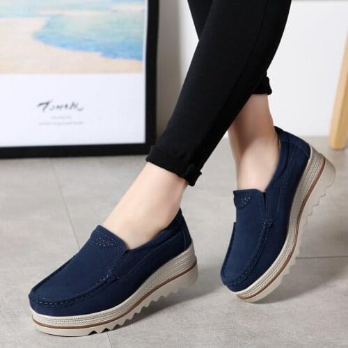 Women Flats Shoes Woman Platform Slip On Flats Sneakers Women Suede Ladies Tenis Loafers Moccasins Casual Shoesxl98