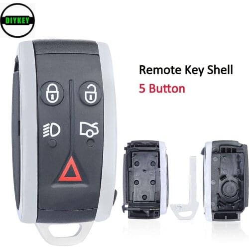 DIYKEY Smart Remote Car Key Shell Case 5 Button for Jaguar X-Type S-Type XF XFR XJ XJ8 XJR XK XKR 2007-2013 FCCID: KR55WK49244