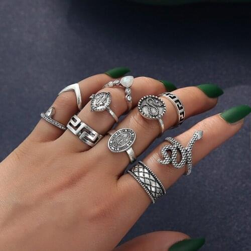Vintage Quality Snake Womans Rings 2021 Trend Fashion Knuckle Jewelry Party Supply Hollow Geometric Ring Boho Girl Gift