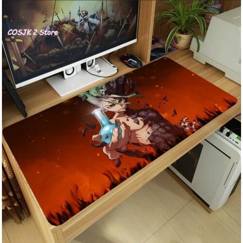 Japan Anime Dr. Stone Ishigami Senkuu amber Mouse Pad Laptop PC Gaming Computer Desk Keyboard Mat Thicken Anti-Slip Playmat