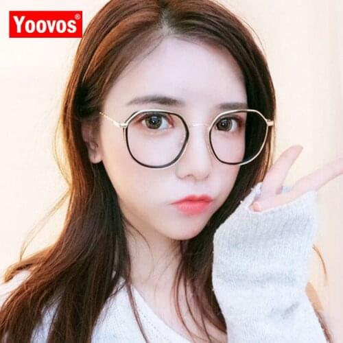 Yoovos Vintage Glasses Frame Women Optics Eyeglasses Frame For Women Eyewear Brand Designer Clear Mirror Luxury Women Okulary