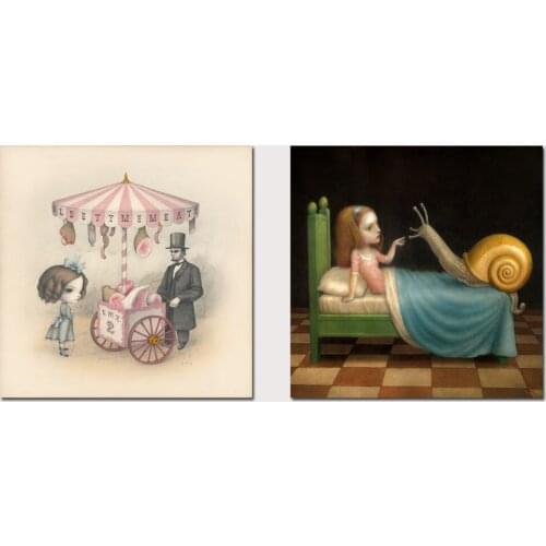 Mark Ryden Nicoletta 1 Panel Abstract Wall Art Oil Painting Poster Canvas Painting Print Pictures for Living Room Home Decor 02
