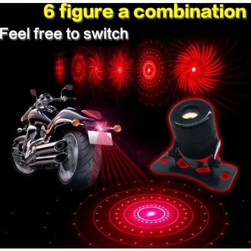 1piece Car Motorcycle LED Waterproof Projection Lamp Atmosphere Lamp Rear Fog Lamp Laser 6 Patterns