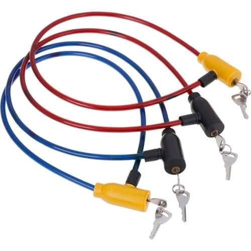 1 pc Metal Cycling 8x640mm Cable Anti-Theft Bike Safety Lock With 2 Keys