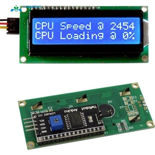 1Pcs Blue Display IIC I2C TWI SP I Serial Interface 1602 16X2 Character LCD Module