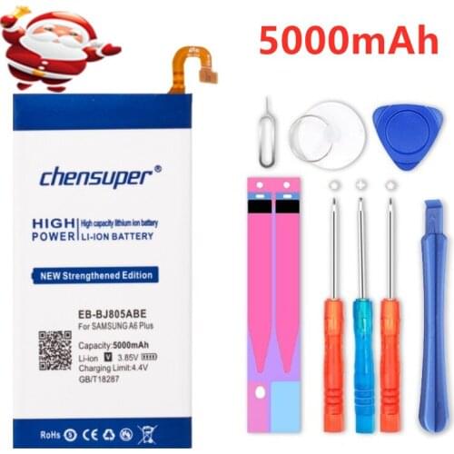 100% Original chensuper 5000mAh EB-BJ805ABE Battery For Samsung Galaxy A6 Plus A6+ SM-A605F A605G A6050 A605K A605FN A605GN