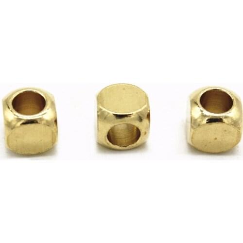 100 PCS 1.5mm 2mm 2.5mm 3mm 4mm 5mm 6mm Metal Raw Brass Beads Square Spacer Beads DIY Accessories For Jewelry Making