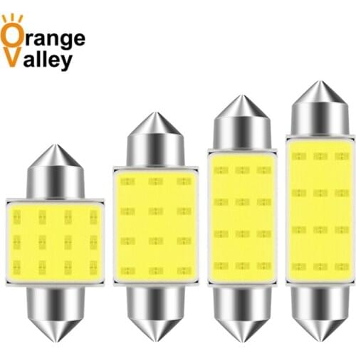 100Pcs Hotsale 31mm 36mm 39mm 41mm 12 Chips COB C5W Car Auto Festoon Dome Interior LED Lights Lamp Map Roof Reading Bulb DC12V