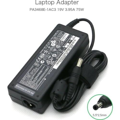 19V 3.95A 75W AC Charger Adapter for Toshiba Satellite A85 L40 L450 L300 ADP-75SB BB PA3468E-1AC3 PA3468U-1ACA Power Supply