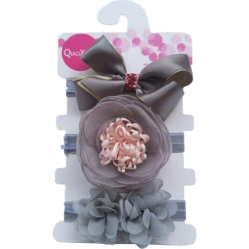 3pcs/lot baby girl bows flower headband elastic headwear floral bowknot hair accessories for baby girl birthday party