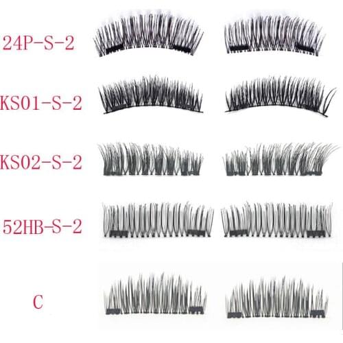 3D Double Magnetic Eyelashes Natural Beauty No Glue Reusable Fake Eye Lashes Extension Handmade 4PCS