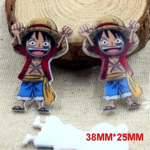 50pcs/lot 38*25MM Kawaii Japan Anime Cartoon Character Flatback Planar Resin Cabochon DIY Crafts for Home Decoration Accessories