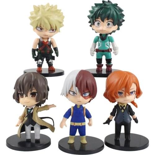 9.5-10.5cm 5pcs/set My Hero Academia Mini Todoroki Shoto Bakugou Katsuki Izuku Midoriya PVC Anime Action Figure Model Toy Gift