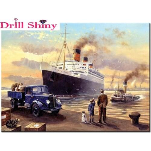 Diamond Embroidered Vessel 5D Landscape Diamond Cross Stitch Crystal Diamond Set Unfinished Decoration Diy Diamond Painting