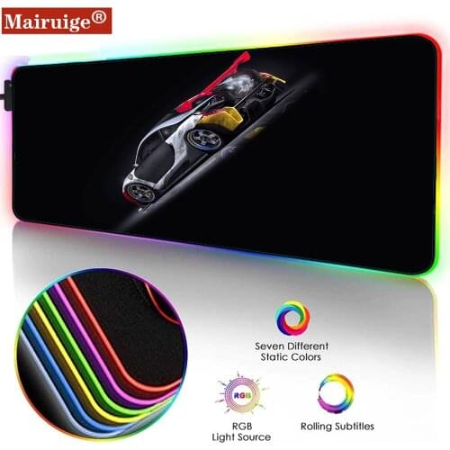 Merrige Car Gaming Mouse Pad Gaming Notebook Practical Computer Desk Mat LED Rubber Non-slip XXL Gaming Accessories RGB Cs Go