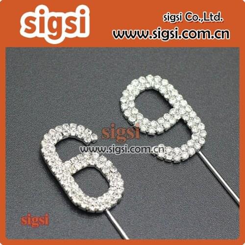 Shiny number crystal rhinestone cake topper for birthday decoration