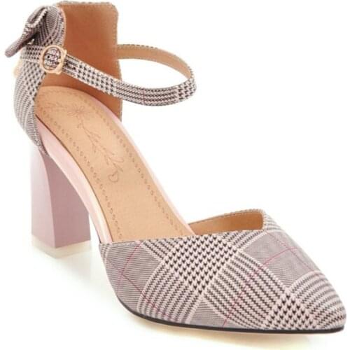 Big Size high heels sandals women shoes woman summer ladies Pointed Package toes cingulate Thick with sandals