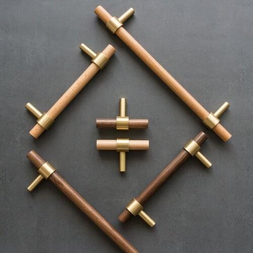 Beech brass pure copper handle new Chinese walnut furniture cabinet door wardrobe drawer hardware handle