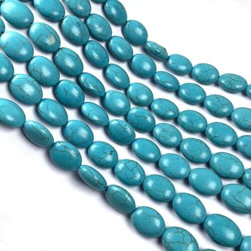 Natuarl Stone Beads Turquoises Oval shape Semi-Finished Loose Spacer Beaded For jewelry making DIY necklace bracelet accessories