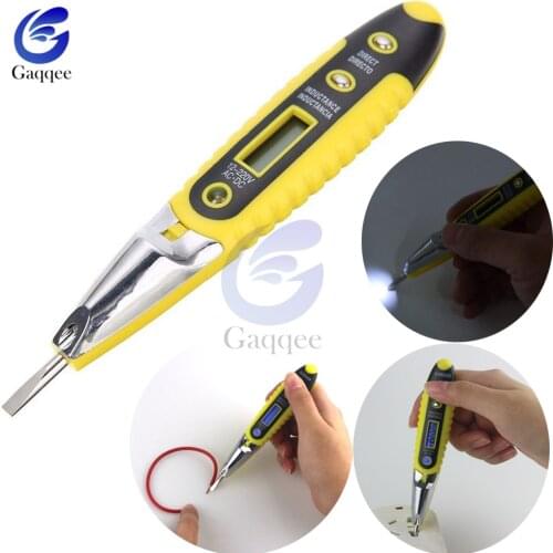 Digital Test Pencil Multifunction AC DC 12-250V Tester Electrical LCD Display Voltage Detector Contact Test Pen for Electrician