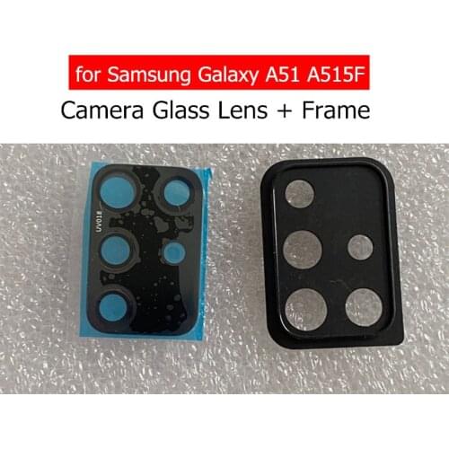 For Samsung Galaxy A51 A515F Back Camera Glass Lens Frame Holder Rear Camera Glass Back Cover Repair Spare Parts