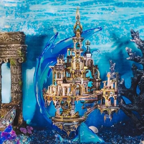 DIY Big 3D Metal Puzzle Atlantis Model Building Assembled House Castle Toy Educational Creative Toys for Adults Birthday Gifts