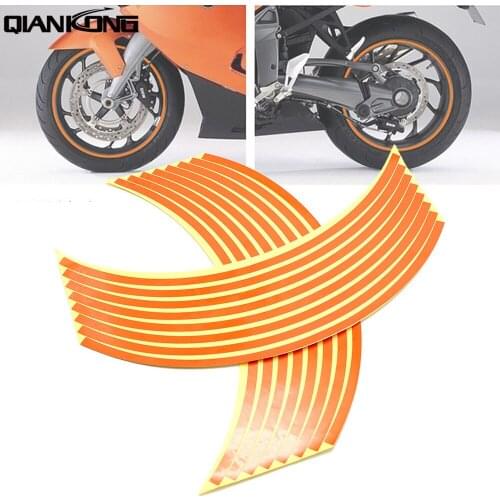 For BMW F700GS F800GS HONDA NC750 S NC750 X CB1100 16 Strips Wheel Sticker Reflective Rim Stripe Tape Bike Motorcycle Stickers
