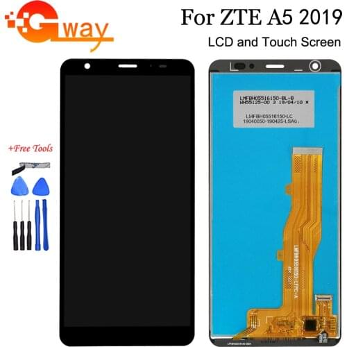 Black 5.45 inch For ZTE Blade A5 2019 LCD Display + Touch Screen Digitizer Assembly For ZTE A5 2019 Spare Parts With Tools