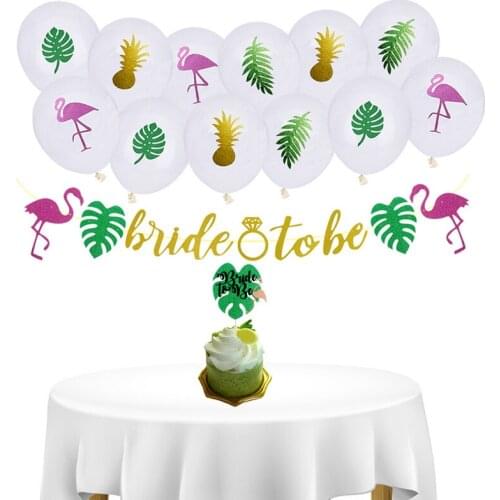 Flamingo Bachelor Party Bride Wants Banner Latex Confetti Helium Balloon Cake Topper Wedding Hen Party Bridal Gift Supplies