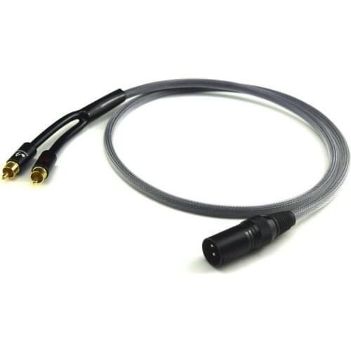 Hi-Fi 3 pin XLR Male to 2RCA Male Cable High performance 6N OFC XLR to RCA Cable Audio Line