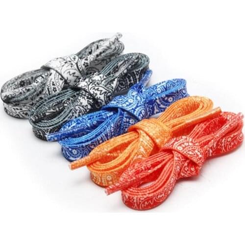 Classic Cashew Flowers Shoelaces 120cm Women Men Red Black Blue Hand-painted Sports Casual Basketball Shoes Laces Boot Strings