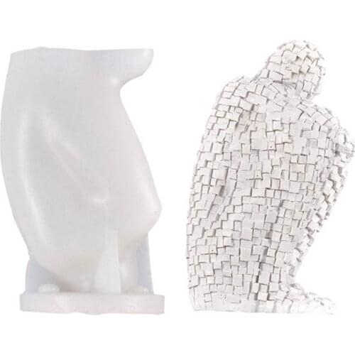 Creative Pensive Man Shape Candle Silicone Mold DIY Mosaic Thinker Figure Scented Candle Mold Home Decoration Mould