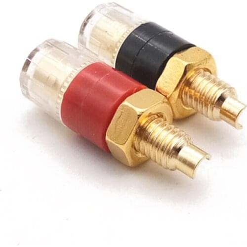 Brass Gold Plated 4mm Banana Plug Binding Post Adapter 4mm Audio Video Terminal Jack Socket Connector for Speaker Amplifier