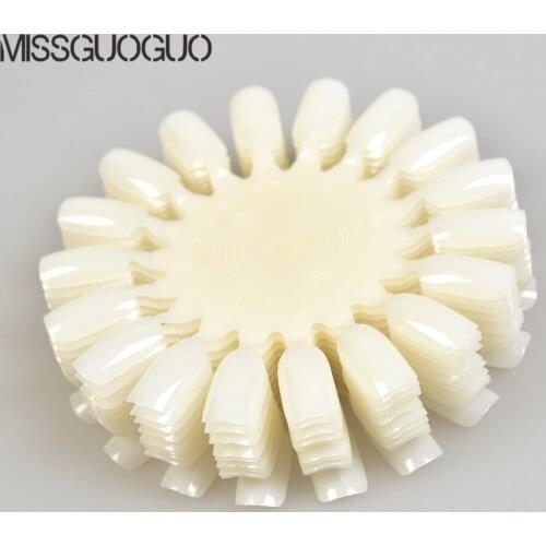 Missguoguo 10Pcs/set False Nails Tips Practice Display Nail Art Colors Chart Clear Nature Acrylic Practice Nail Art Display Tool