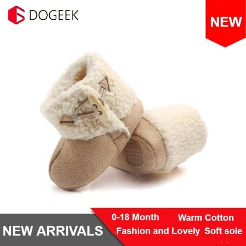 Fashion Winter Baby Boots Infant Girls Boys Warm Ankle Snow Boots Toddler Fur Plush Insole Buckle Boots Toddler Shoes Winter
